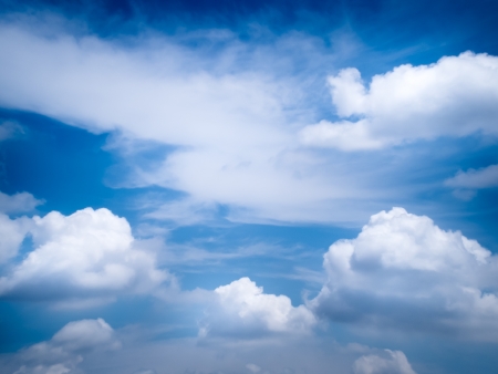blue sky with cloudsの写真素材