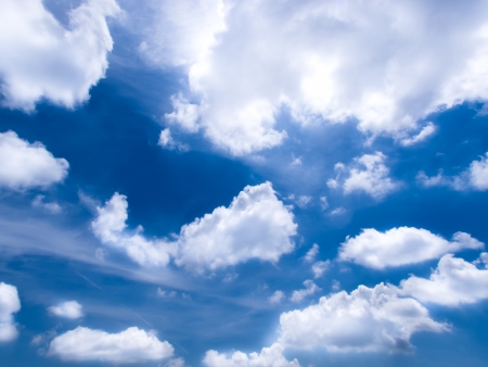 blue sky with cloudsの写真素材