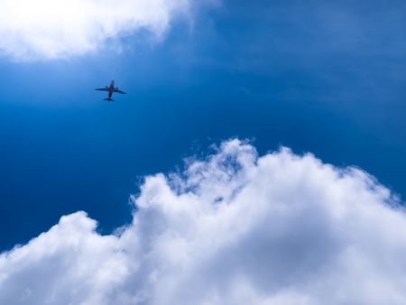 blue sky with cloudsの写真素材