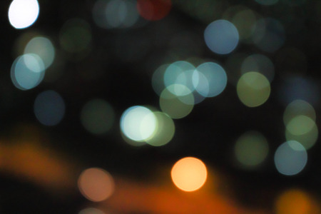 Boken effect,blurred lights of night cityscapeの写真素材