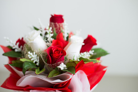 Rose, Bouquet of roses on white backgroundの写真素材