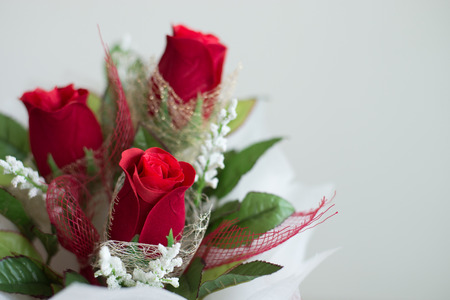 Rose, Bouquet of roses on white backgroundの写真素材