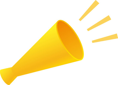 loud yellow megaphoneのイラスト素材