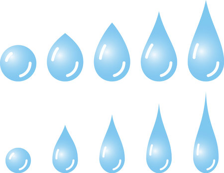 Set of Water drops. Vector illustration.のイラスト素材