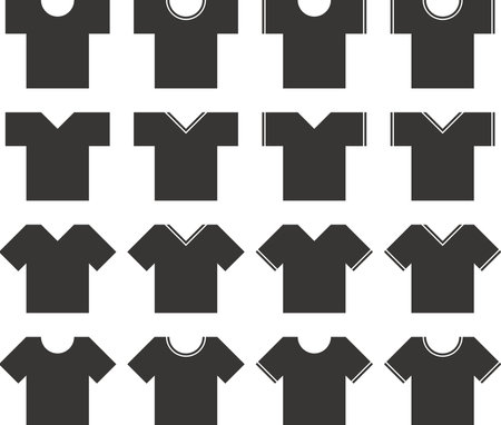 Monochrome t-shirt vector illustration setのイラスト素材