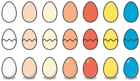 Egg and egg vector illustration setのイラスト素材