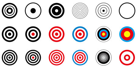 Vector illustration set of bow target, targetのイラスト素材