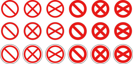 Simple vector illustration set of forbidden wind markのイラスト素材
