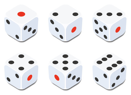 Vector illustration set of simple diceのイラスト素材