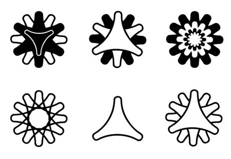 Set of flower sign design. Silhouette. Vector illustrationのイラスト素材