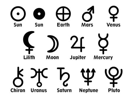 Astrological symbols of the planets. Signs illustrationの写真素材
