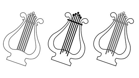 Lyra string instrument. Line drawing. Vector illustration