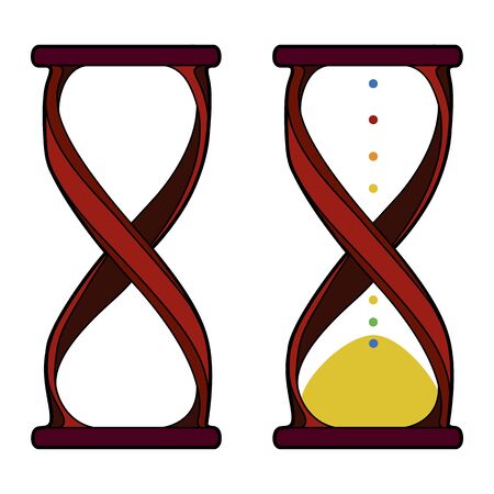 Hourglass as a model of DNA drawing. Vector illustration