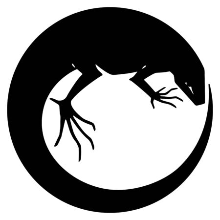 Silhouette of a lizard. Tattooのイラスト素材