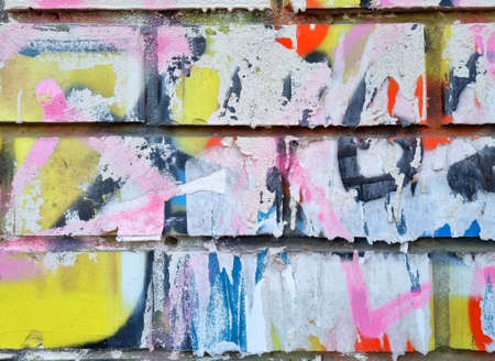 An abandoned area that is covered with graffiti. This makes an excellent background or backdrop.の写真素材