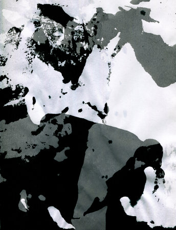 Black and white abstract background with grunge brush strokes on paper texture. Anxiety expression, the mood of premonitionの写真素材