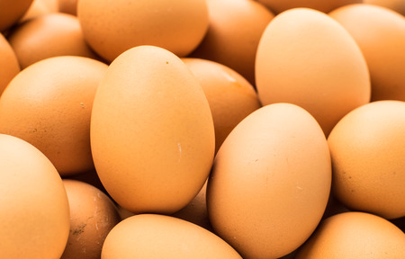 A pile of eggs for cooking, close-upの写真素材