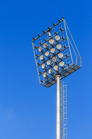 Stadium light on blue skyの写真素材