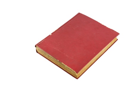 Old red book isolated on white backgroundの写真素材