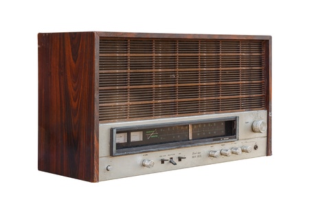 Old radio isolated on white backgroundの写真素材