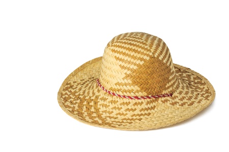 Weaving hat isolated on white backgroundの写真素材