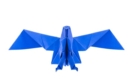 Origami eagle isolated on white background