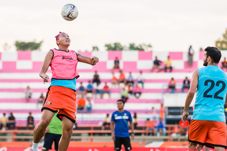 SISAKET THAILAND-OCTOBER 29: Watsapol Thosantia of Sisaket FC. in action during a training ahead Thai Premier League between Sisaket FC and Army Utd. at Sri Nakhon Lamduan Stadium on October 29,2014,Thailandのeditorial素材