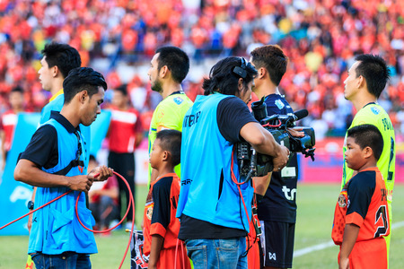 SISAKET THAILAND-SEPTEMBER 12: Cameraman during Thai Premier League match between Sisaket FC and...