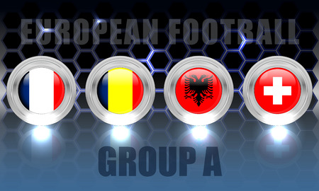 European Football Group A On Tournament, Illustrationのイラスト素材