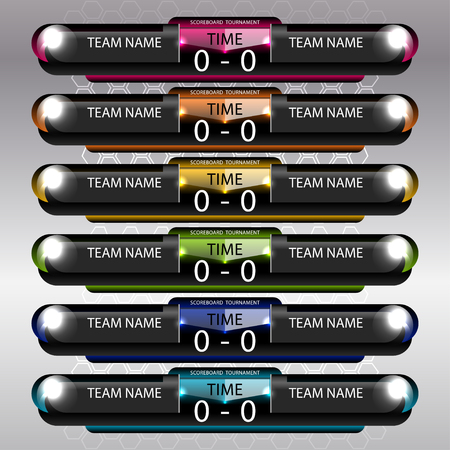 soccer and football scoreboard template, vector illustrationのイラスト素材