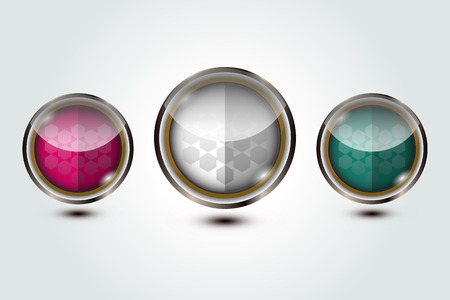 set of crystal button sphere, vector illustrationのイラスト素材
