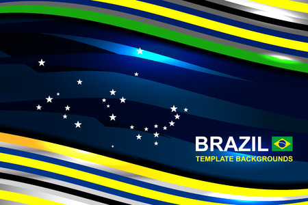 brazil flag color template design, vector illustrationのイラスト素材