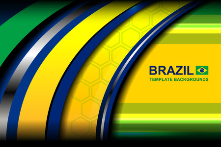 banner brazil curve backgrounds, vector illustrationのイラスト素材