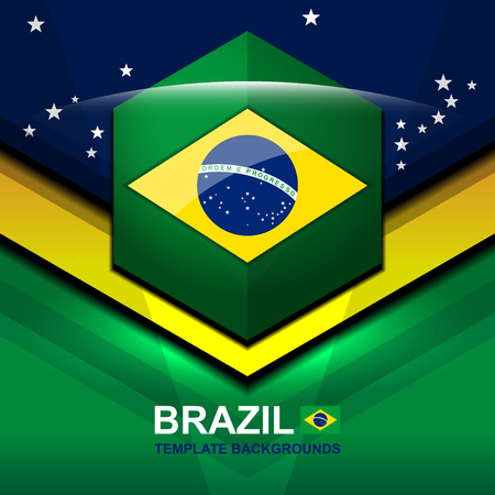 brazil flag modern backgrounds design, vector illustrationのイラスト素材