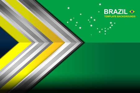 brazil color geometric background, vector illustrationのイラスト素材