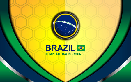 brazil flag color backgrounds style, vector illustrationのイラスト素材