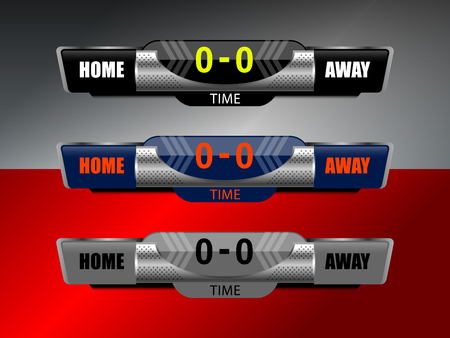 scoreboard icons design for football and soccer, vector illustrationのイラスト素材