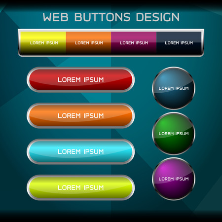 Set of web button design, illustrationのイラスト素材