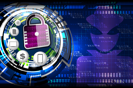 Cyber security concept with shield guard icons on abstract technology background, vector illustrationのイラスト素材