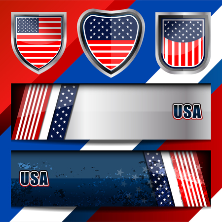 American flag color backgrounds, vector illustrationのイラスト素材