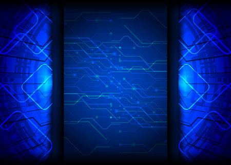Abstract technology blue background with light effect, vector illustrationのイラスト素材
