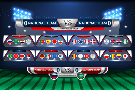 Vector Illustration Graphic of Scoreboard Broadcast and Lower Thirds Template for world soccer and football tournament championshipのイラスト素材