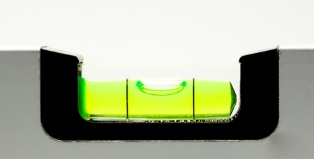 Green bubble level tool showing a level surface4