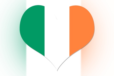 Irish Flag in the shape of a heartの写真素材