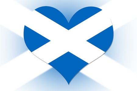 Scottish Flag in the shape of a heartの写真素材