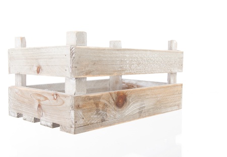 A vintage wooden crate on white backgroundの写真素材