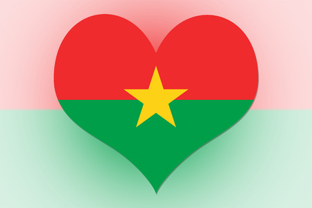 Burkina Faso Flag in the shape of a heartの写真素材