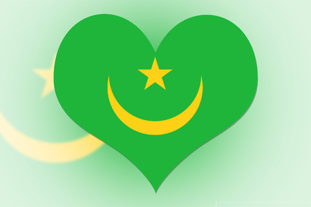 Maurintia Flag in the shape of a heartの写真素材