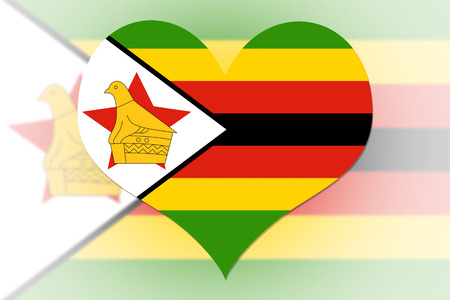 Zimbabwe Flag in the shape of a heartの写真素材
