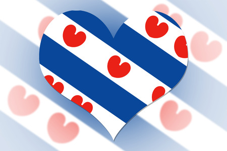 Frisian (friesland)  Flag in the shape of a heartの写真素材